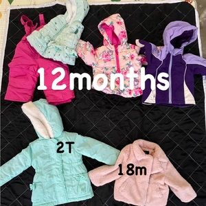 Girls winter gear LOT. mostly 12months